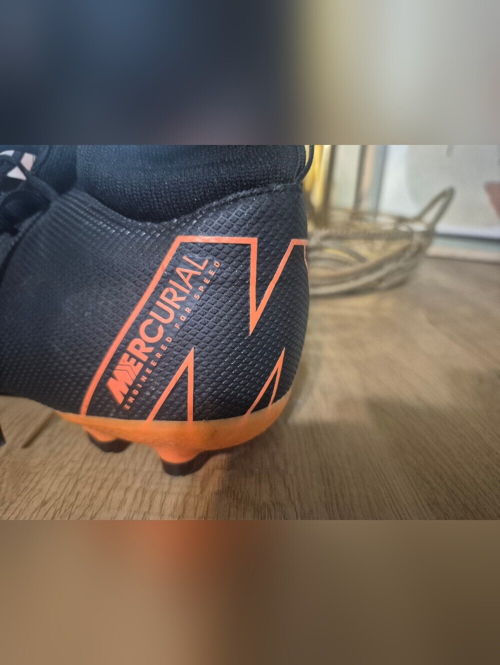 Nike Mercurial Black & Orange Soccer Cleats - Picture 3 of 5
